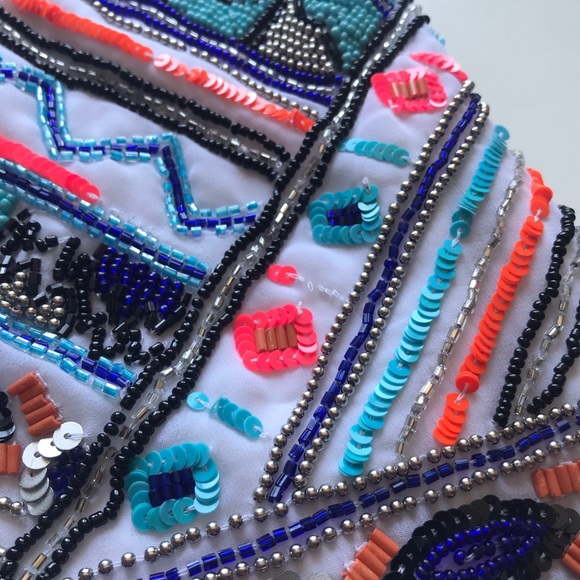 Parker Beaded Multicolor White Mini Cocktail Dress - New With Tags NWT $396 - Picture 14 of 16